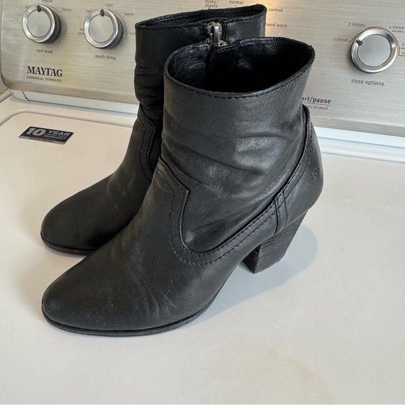 Frye Shoes - Frye Essa Bootie Black Leather Boho Western High Heel Ankle Bootie 7.5M